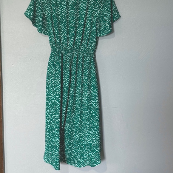 Green Polka Dot Wrap Dress - Picture 3 of 4
